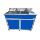 Monsam Enterprises 37 1/2"H Portable Sink w/ (1) 4" Bowl & (3) 12"D Bowls, Hot & Cold Water (PSE-2004R) thumbnail 4