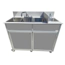 Monsam Enterprises 37 1/2"H Portable Sink w/ (1) 4" Bowl & (3) 12"D Bowls, Hot & Cold Water (PSE-2004R) thumbnail 7