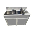 Monsam Enterprises 37 1/2"H Portable Sink w/ (1) 4" Bowl & (3) 12"D Bowls, Hot & Cold Water (PSE-2004R) thumbnail 8
