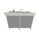 Monsam Enterprises 37 1/2"H Portable Sink w/ (1) 4" Bowl & (3) 12"D Bowls, Hot & Cold Water (PSE-2004R) thumbnail 9