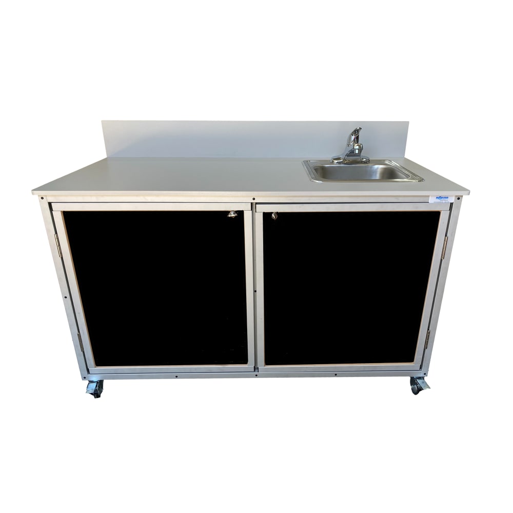 Monsam Enterprises 32"H Portable Sink w/ 5 1/2"D Bowl, Hot & Cold Water (PSE-2046)