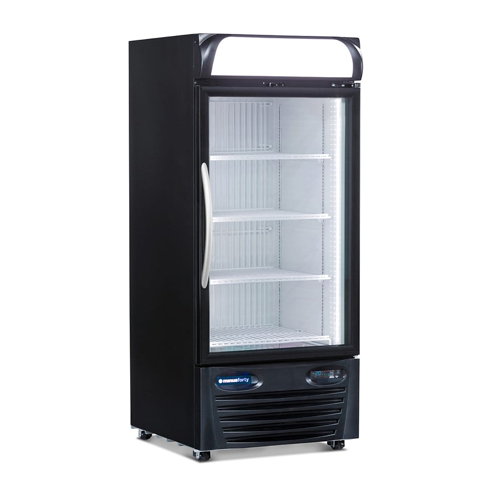 Minus Forty 13-USGF 26 1/2" One Section Display Freezer w/ Swing Door - Bottom Mount Compressor, Black, 115v