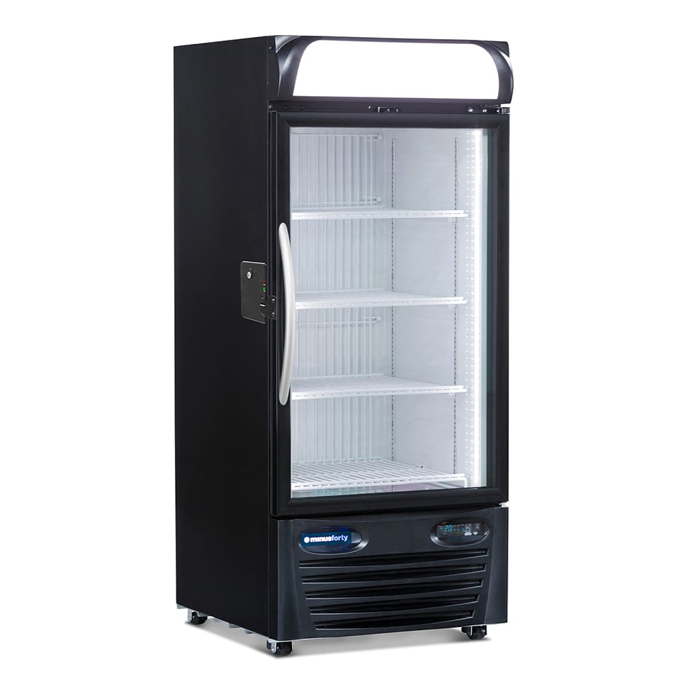 Minus Forty 13-USGF-L2 26 1/2" One Section Display Freezer w/ Swing Door - Bottom Mount Compressor, Black, 115v
