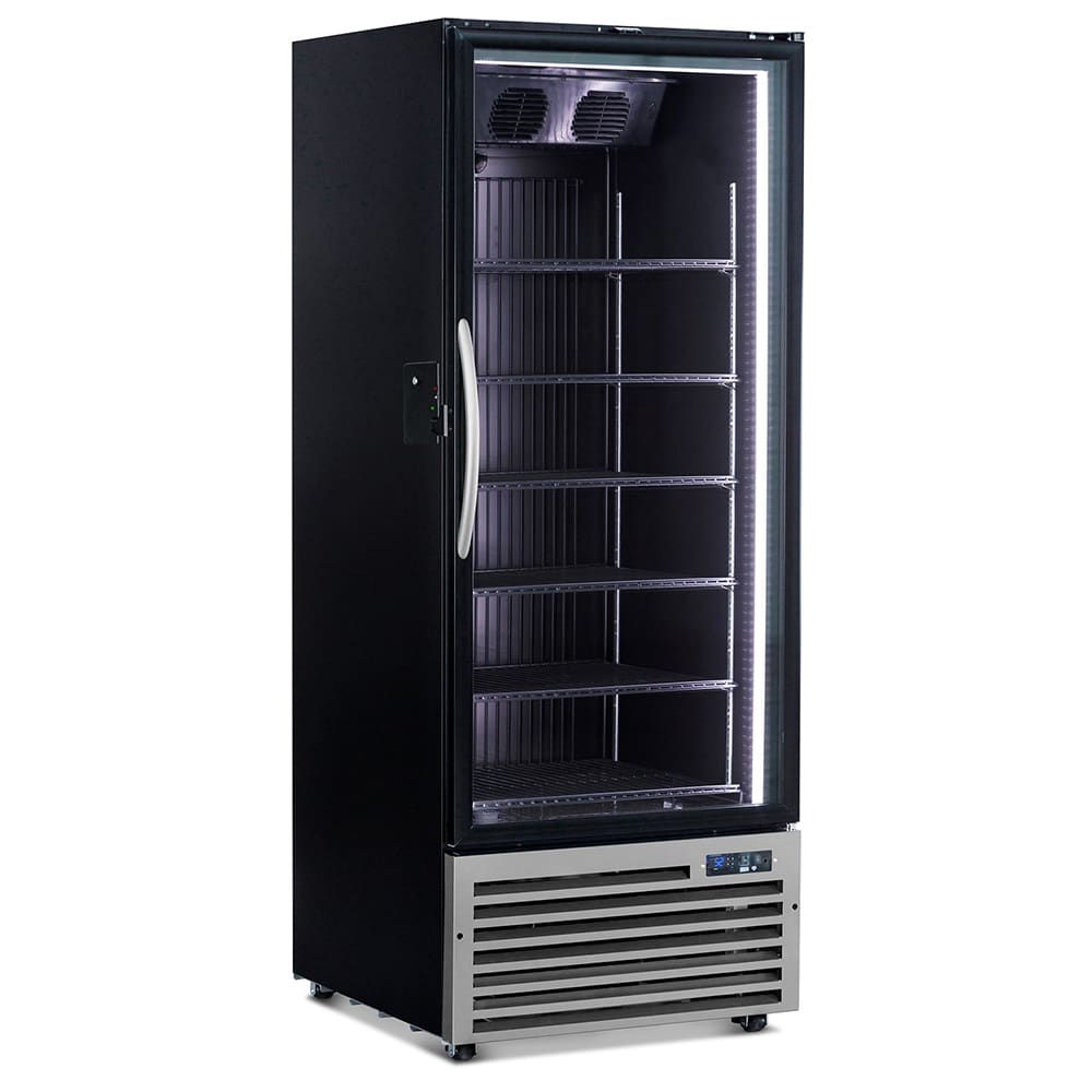 Minus Forty 22-USGR-F2-BK-BI-FS 30" One Section Glass Door Merchandiser - (1) Right Hinge Door, Black, 115v