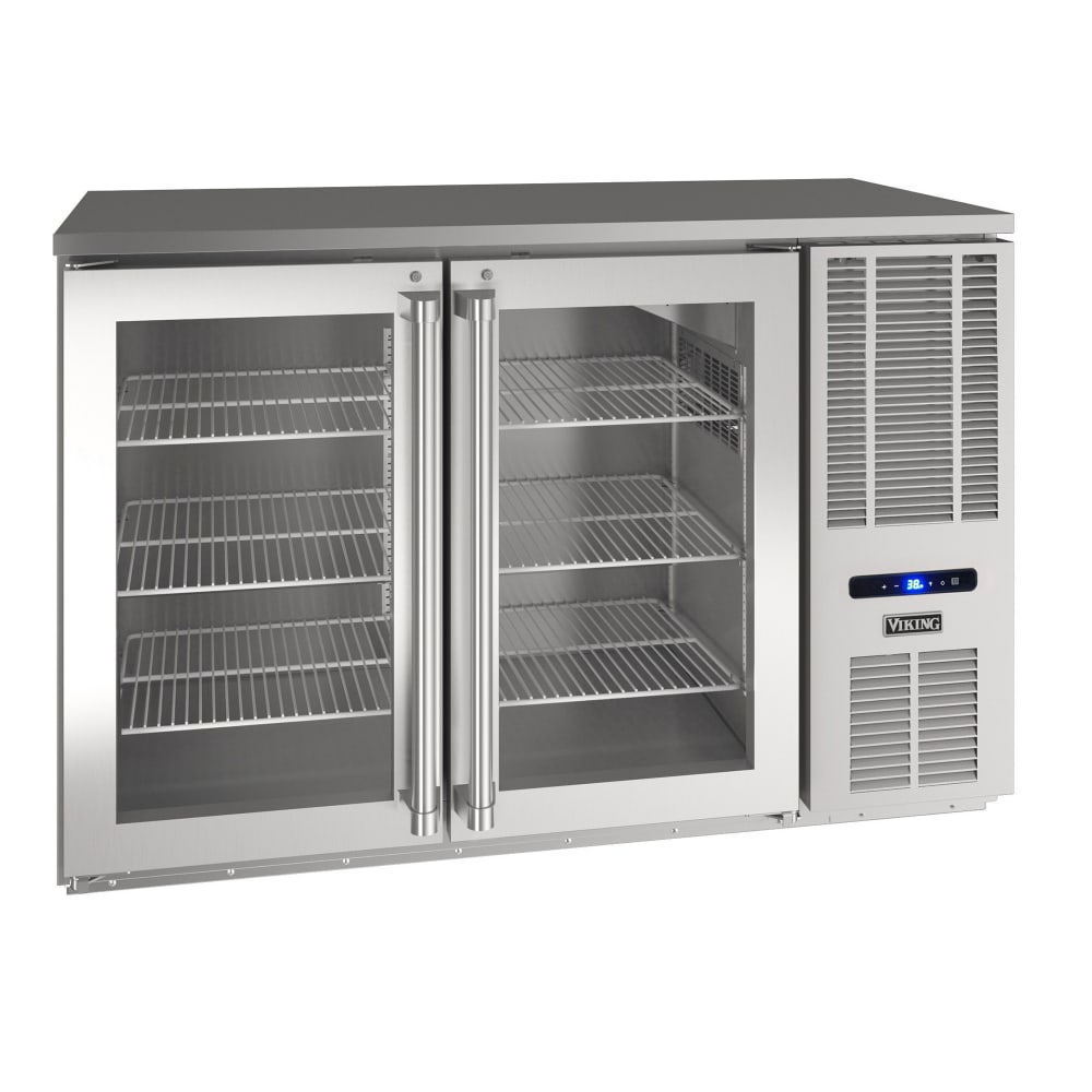 Viking Commercial 52" Bar Refrigerator - 2 Swinging Glass Doors, Silver, 115v (VCBR552-SG01A)