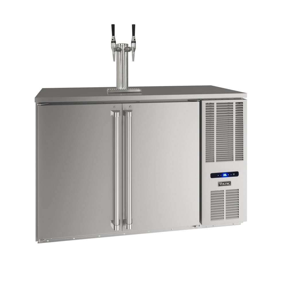 Viking Commercial 52" Kegerator Beer Dispenser w/ (2) 1/2 Keg Capacity - (1) Column, Silver, 115v (VCBR652-SS01A)