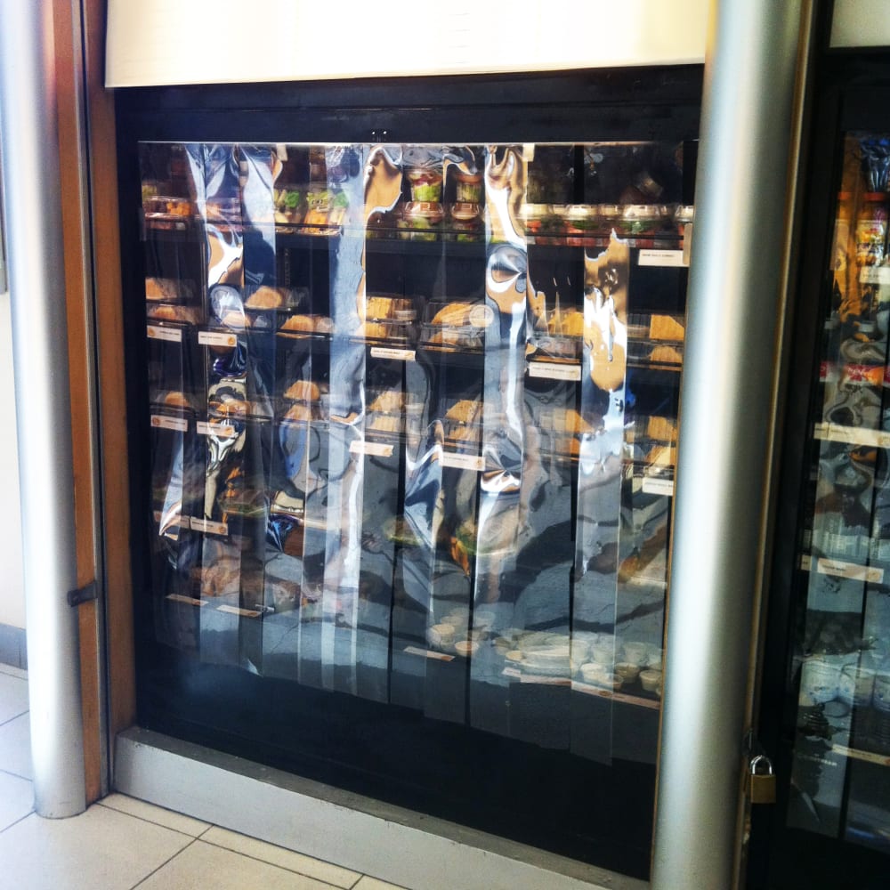 Curtron C-68 68" Reach-Through Strip Curtain - 6" Wide Strips, PVC