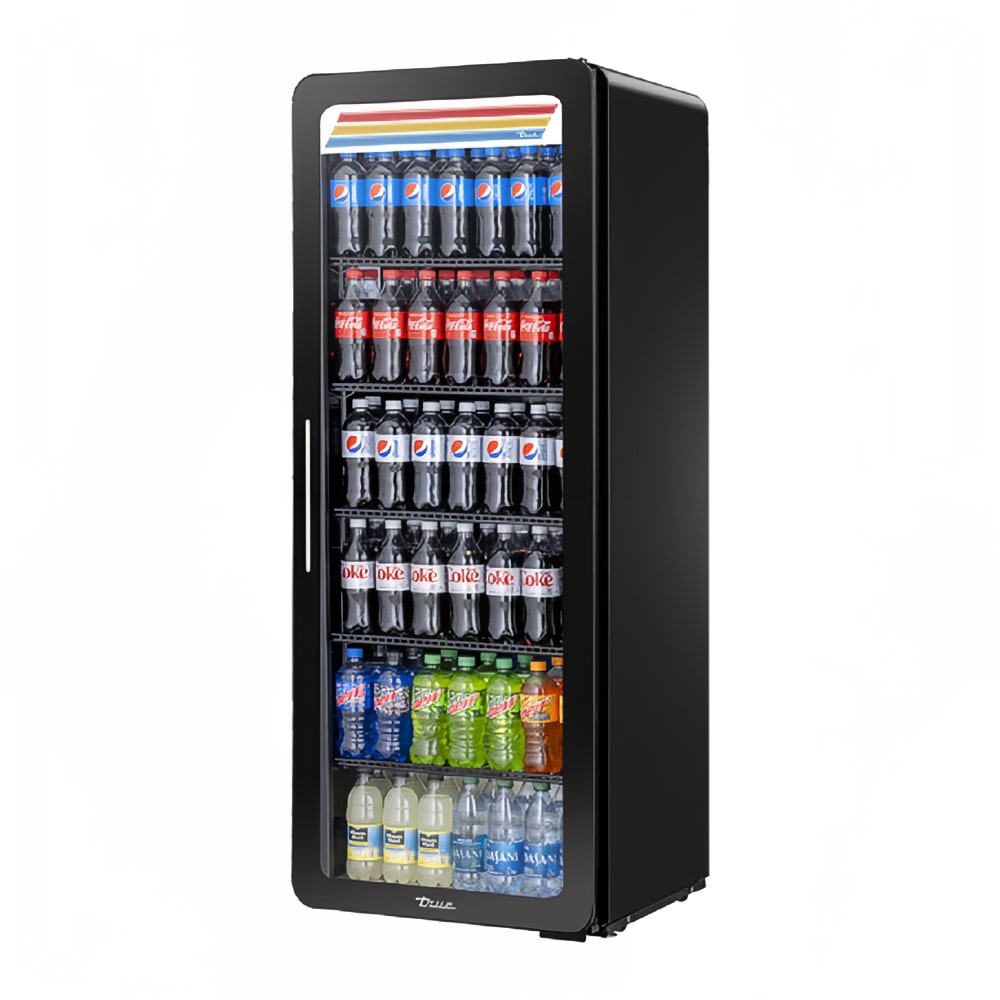 True CVM-13-HC~EGC01 24 7/8" CVM Series One Section Glass Door Merchandiser - (1) Right Hinge Door, Black, 115v