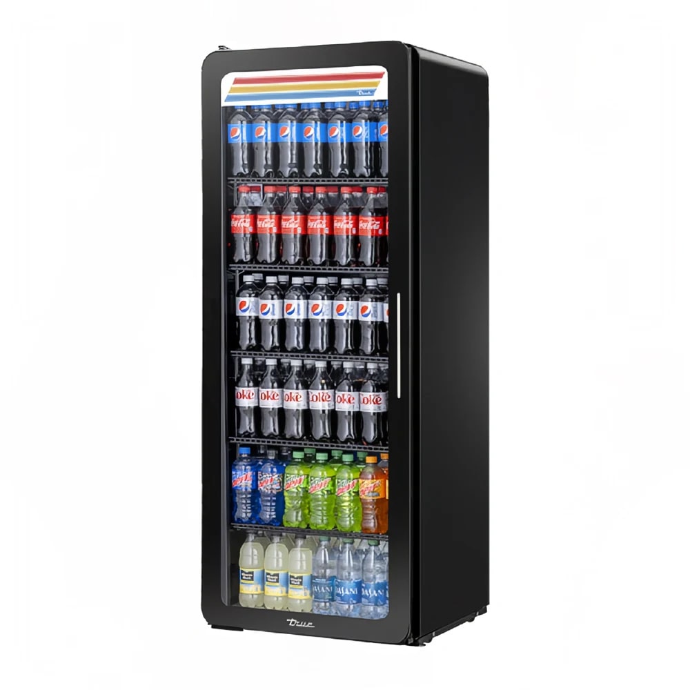 True CVM-13-HC~EGC01 24 7/8" CVM Series One Section Glass Door Merchandiser - (1) Left Hinge Door, Black, 115v