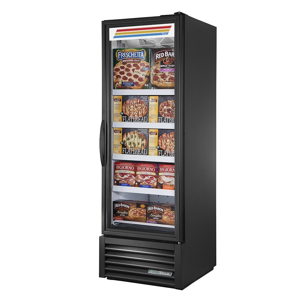 True FLM-27F~TSL01 27" One Section Display Freezer w/ Swing Door - Bottom Mount Compressor, Black, 115v