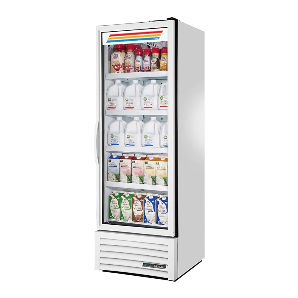True FLM-27~TSL01 27" FLM Series One Section Glass Door Merchandiser - (1) Right Hinge Door, White 115v