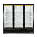 True FLM-81~TSL01 80 3/4" FLM Series Three Section Glass Door Merchandiser - (3) Left/Right Hinge Doors, Black, 115v thumbnail 3