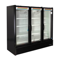 True FLM-81~TSL01 80 3/4" FLM Series Three Section Glass Door Merchandiser - (3) Left Hinge Doors, Black, 115v thumbnail 2