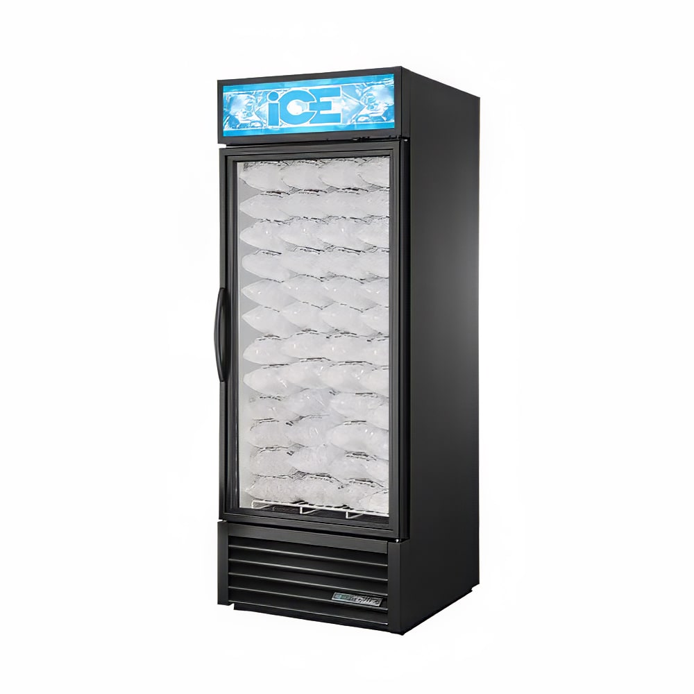 True GDIM-26NT-HC~TSL01 30" Indoor Ice Merchandiser w/ (54) 8 lb Bag Capacity - Glass Door, Black, 115v