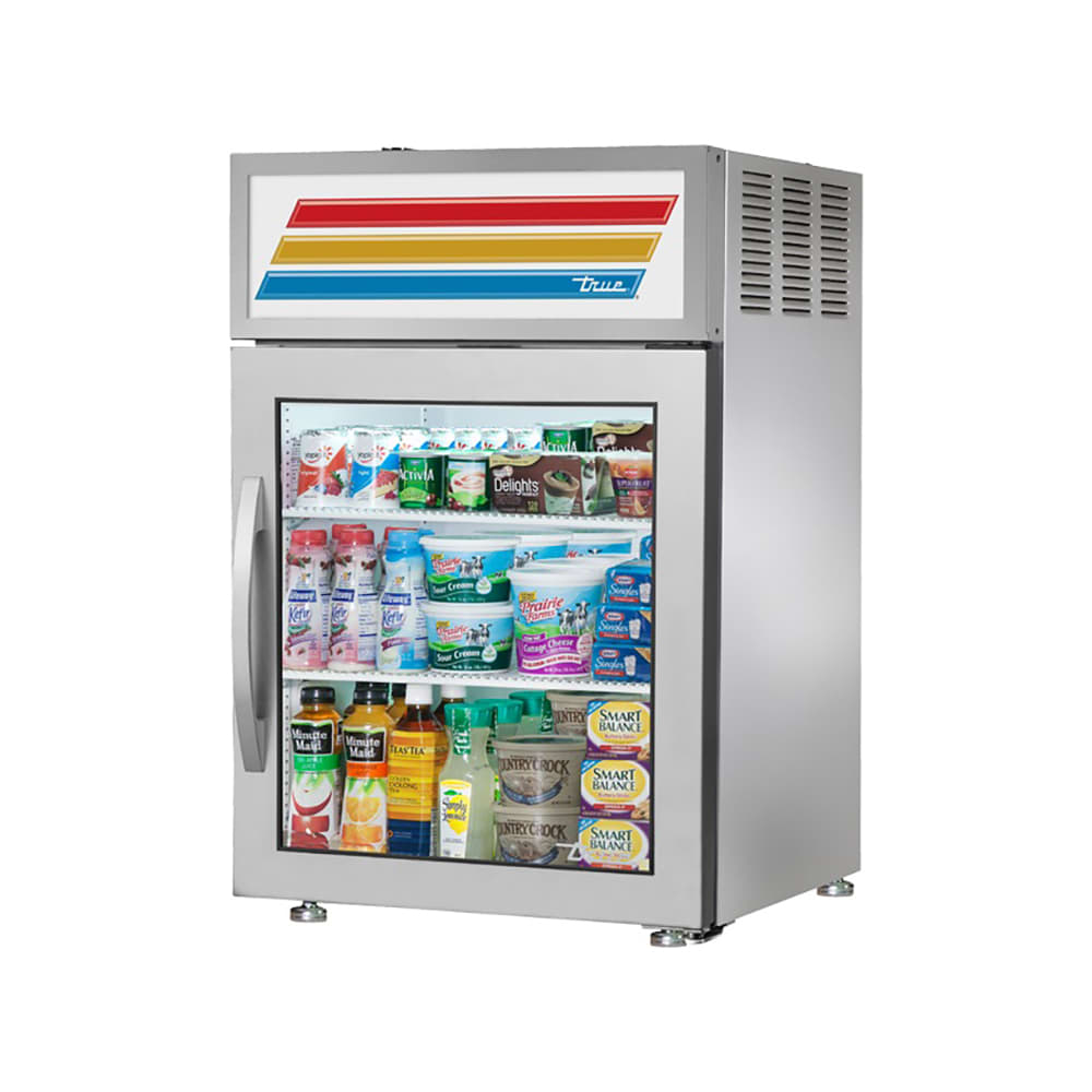 True GDM-05-S-HC~FGD01 24" Countertop Display Refrigerator w/ Front Access - Swing Door, Stainless, 115v