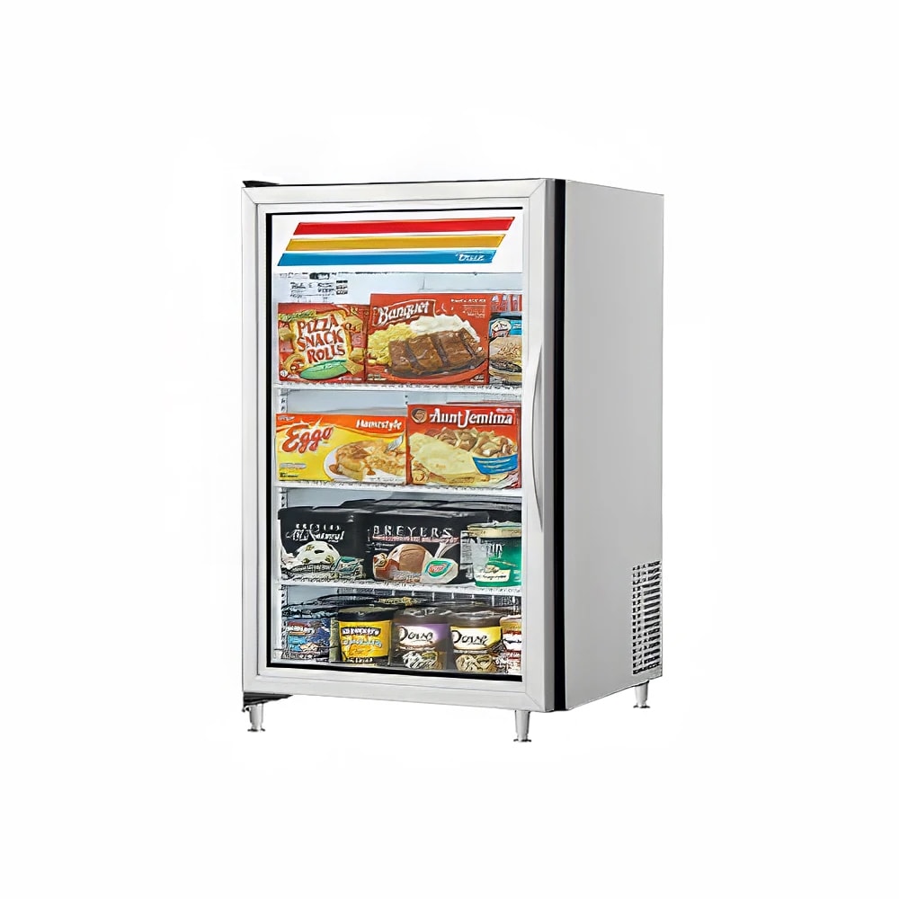 True GDM-07-HC~TSL01 24" Countertop Display Refrigerator w/ Front Access - Swing Door, White, Left Hinge, 115v
