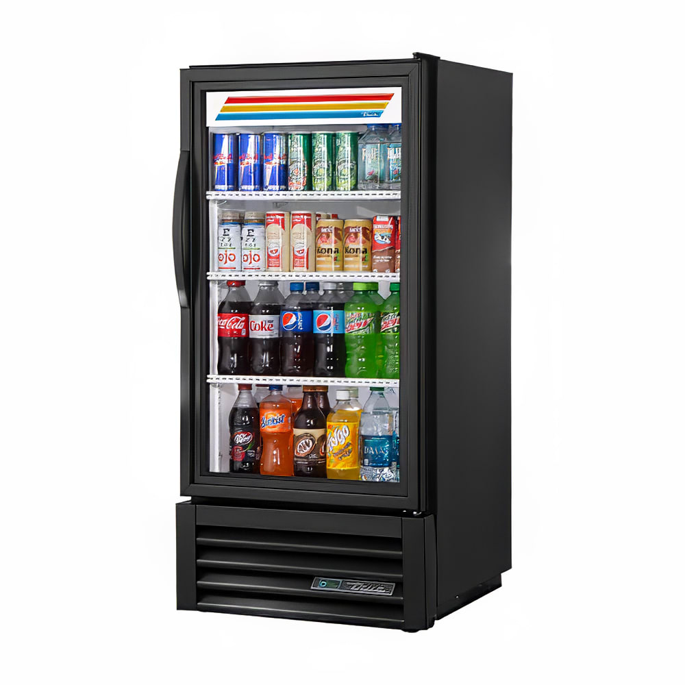 True GDM-08-HC~TSL01 23 1/2" GDM Series One Section Glass Door Merchandiser - (1) Right Hinge Door, Black, 115v