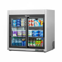 True GDM-09-SQ-HC-LD 36" Countertop Refrigerator w/ Front Access - Sliding Doors, White, 115v thumbnail 3