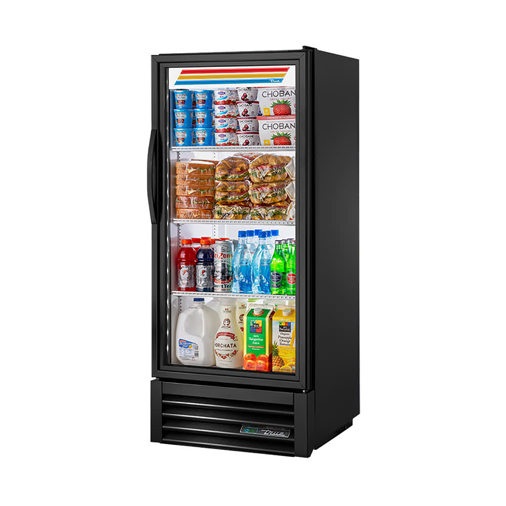 True GDM-10-58-HC~TSL01 24 7/8" GDM Series One Section Glass Door Merchandiser - (1) Right Hinge Door, Black, 115v