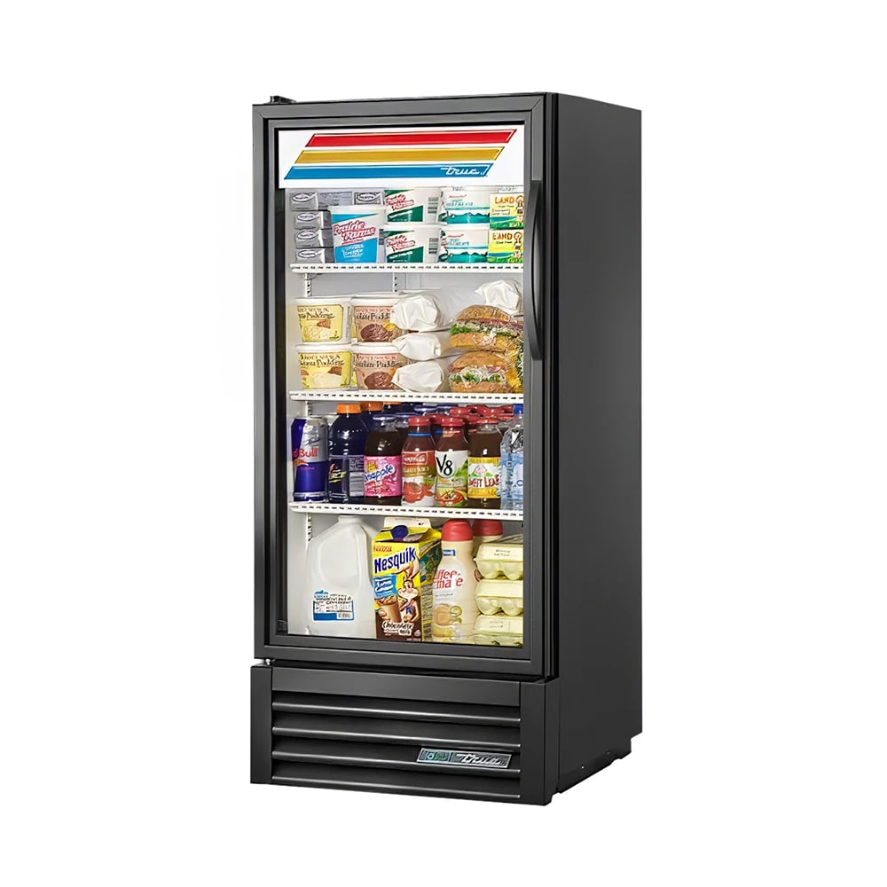 True GDM-10-HC~TSL01 24 7/8" GDM Series One Section Glass Door Merchandiser - (1) Left Hinge Door, Black, 115v