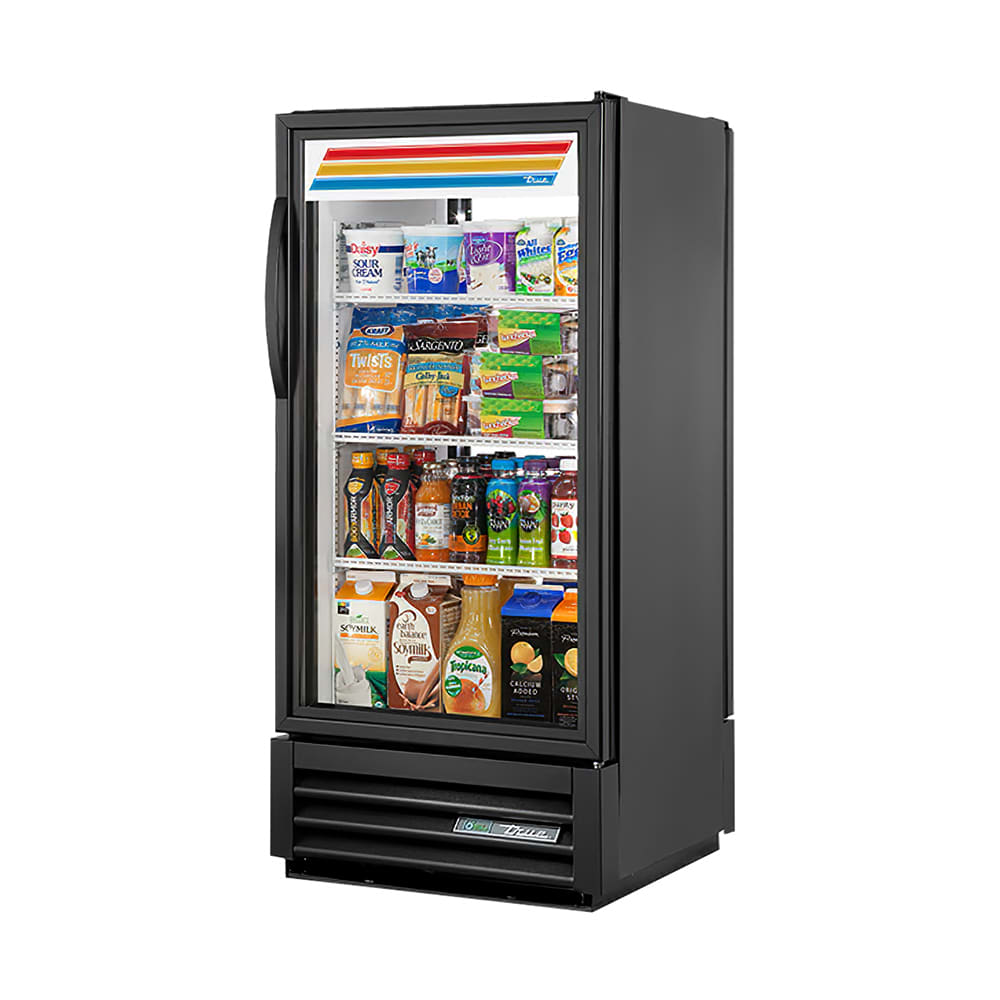 True GDM-10PT-HC~TSL01 24 7/8" GDM Series One Section Pass Thru Glass Door Merchandiser - (1) Right Hinge Door, Black, 115v