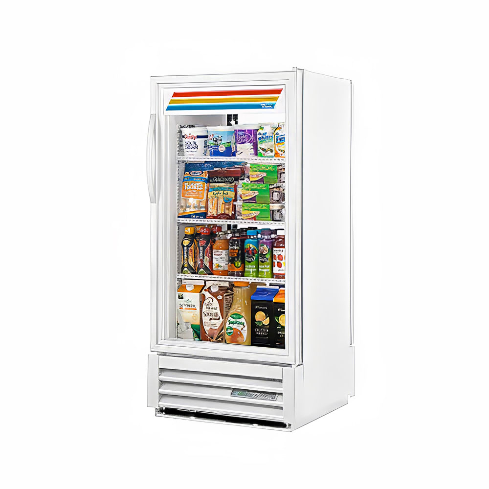 True GDM-10PT-HC~TSL01 24 7/8" GDM Series One Section Pass Thru Glass Door Merchandiser - (1) Right Hinge Door, White, 115v