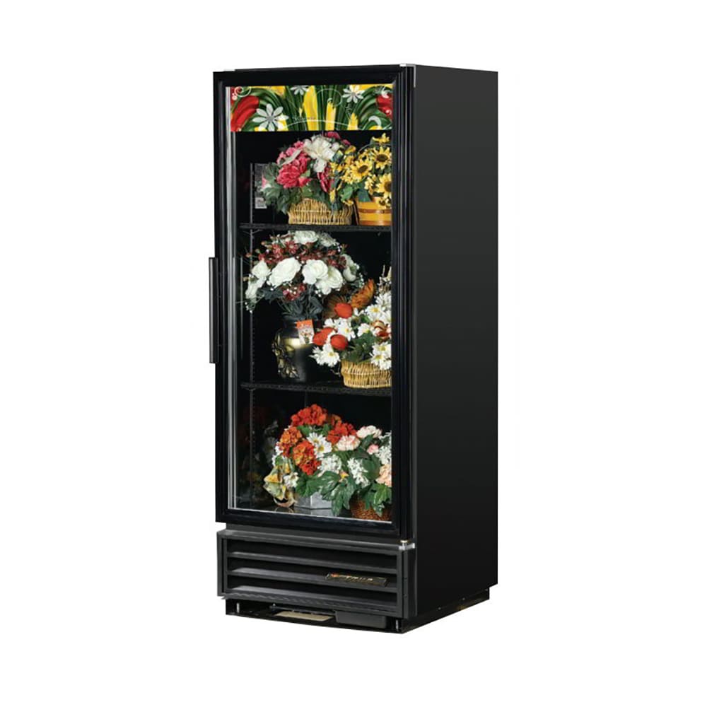 True GDM-12FC-HC~TSL01 1 Section Floral Cooler w/ Swinging Door - Black, 115v