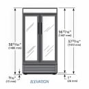 True GDM-14RF-HC-LD 30 3/8" GDM Series Two Section Glass Door Merchandiser - (2) Left/Right Hinge Doors, White, 115v thumbnail 2