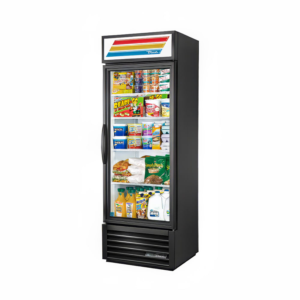 True GDM-19T-HC~TSL01 27" GDM Series One Section Glass Door Merchandiser - (1) Right Hinge Door, Black, 115v