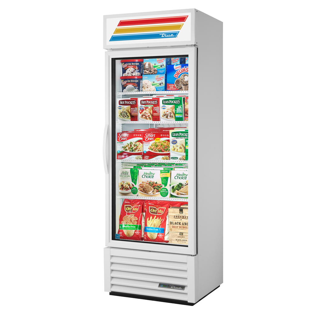 True GDM-19T-F-HC~TSL01 27" One Section Display Freezer w/ Swing Door - Bottom Mount Compressor, White, 115v