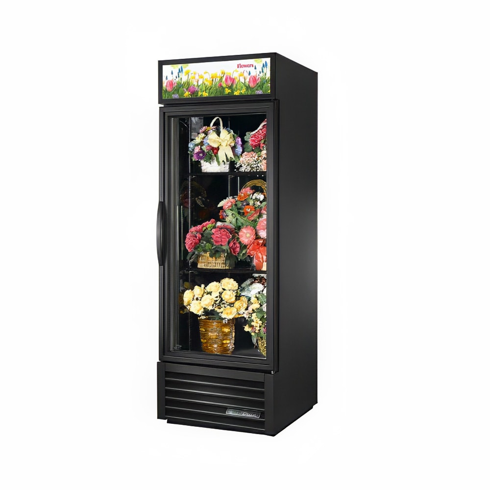 True GDM-23FC-HC~TSL01 1 Section Floral Cooler w/ Swinging Door - Black, 115v