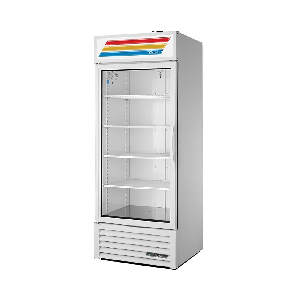 True GDM-26-HC~TSL01 30" GDM Series One Section Glass Door Merchandiser - (1) Left Hinge Door, White, 115v