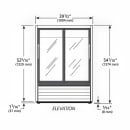 True GDM-33CPT-54-HC-LD 39 1/2" GDM Series Two Section Pass Thru Glass Door Merchandiser - (2) Sliding Doors, White, 115v thumbnail 2