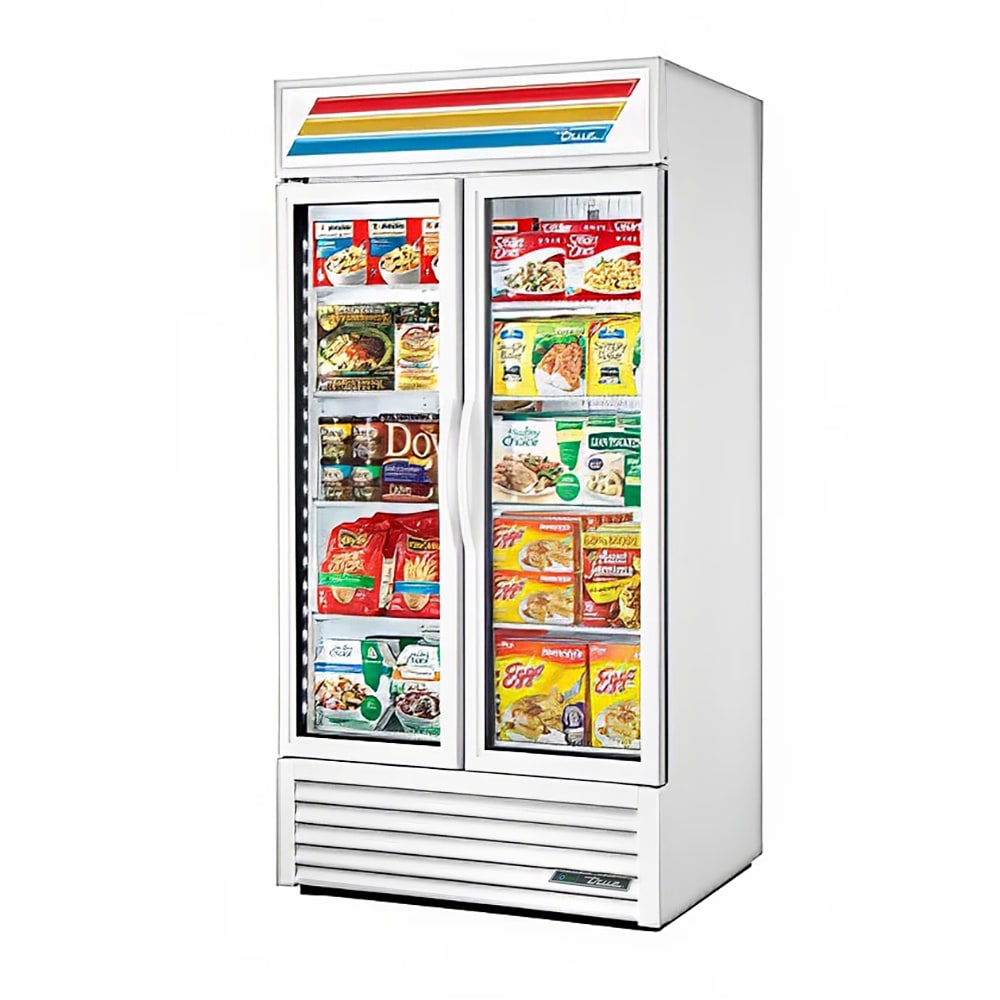 True GDM-35-HC~TSL01 39 1/2" GDM Series Two Section Glass Door Merchandiser - (2) Left/Right Hinge Doors, White, 115V