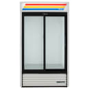 True GDM-37-HC-LD 43 1/2" GDM Series Two Section Glass Door Merchandiser - (2) Sliding Doors, White & Black, 115v thumbnail 2