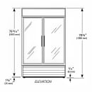 True GDM-43-HC~TSL01 47 1/8" GDM Series Two Section Glass Door Merchandiser - (2) Left/Right Hinge Doors, Black, 115v thumbnail 2