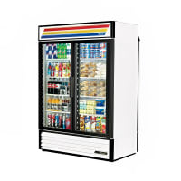 True GDM-49RL-HC~TSL01 54 1/8" GDM Series Two Section Glass Door Merchandiser - (2) Left/Right Hinge Doors, Black, 115v thumbnail 2