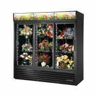 True GDM-69FC-HC-LD 3 Section Floral Cooler w/ Sliding Door - White, 115v thumbnail 4