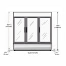 True GDM-72-HC~TSL01 78 1/8" GDM Series Three Section Glass Door Merchandiser - (3) Left/Right Hinge Doors, White, 115v thumbnail 2
