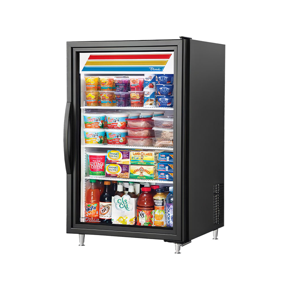 True GDM-07-HC~TSL01 24" Countertop Display Refrigerator w/ Front Access - Swing Door, Black, 115v