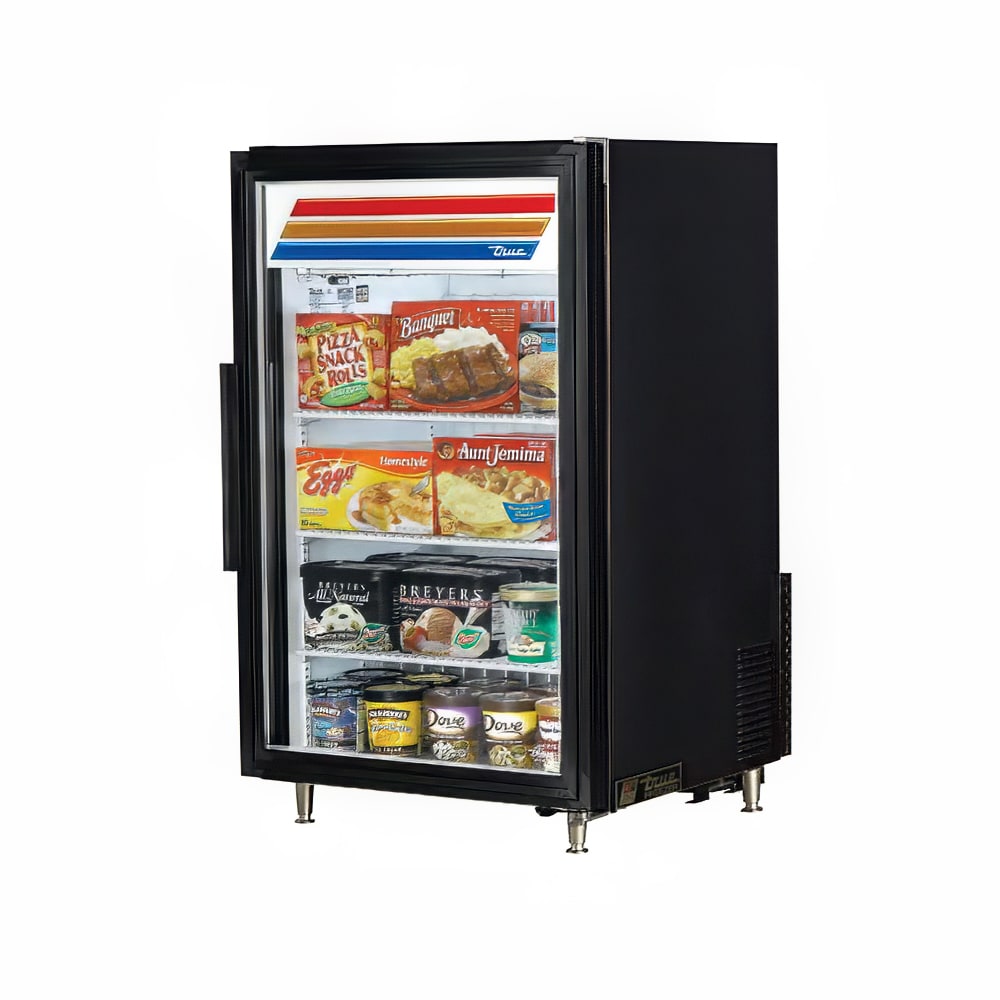 True GDM-07F-HC~TSL01 24 1/8" One Section Display Freezer w/ Swing Door - Rear Mount Compressor, Black, 115v