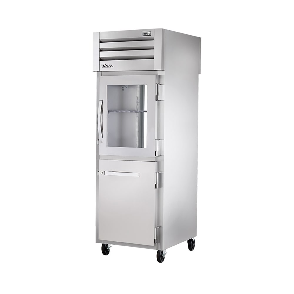 True STA1RPT-1HG/1HS-1G-HC 27 1/4" One Section Pass Thru Refrigerator, (2) Glass Doors, (1) Solid Door, Right Hinge, 115v