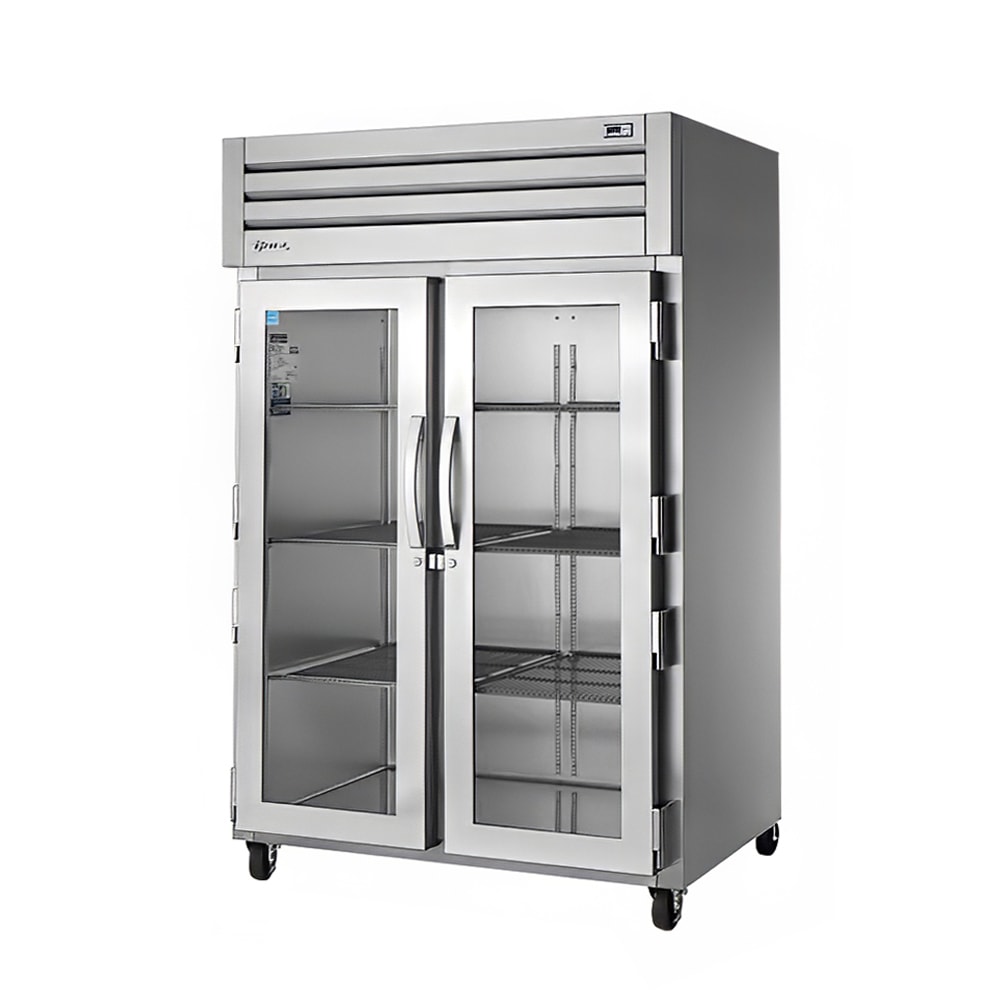 True STG2R-2G-HC 52 3/5" Two Section Reach In Refrigerator, (2) Right Hinge Glass Doors, 115v