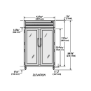 True STR2R-2G-HC 52 3/5" Two Section Reach In Refrigerator, (2) Left/Right Hinge Glass Doors, 115v thumbnail 2