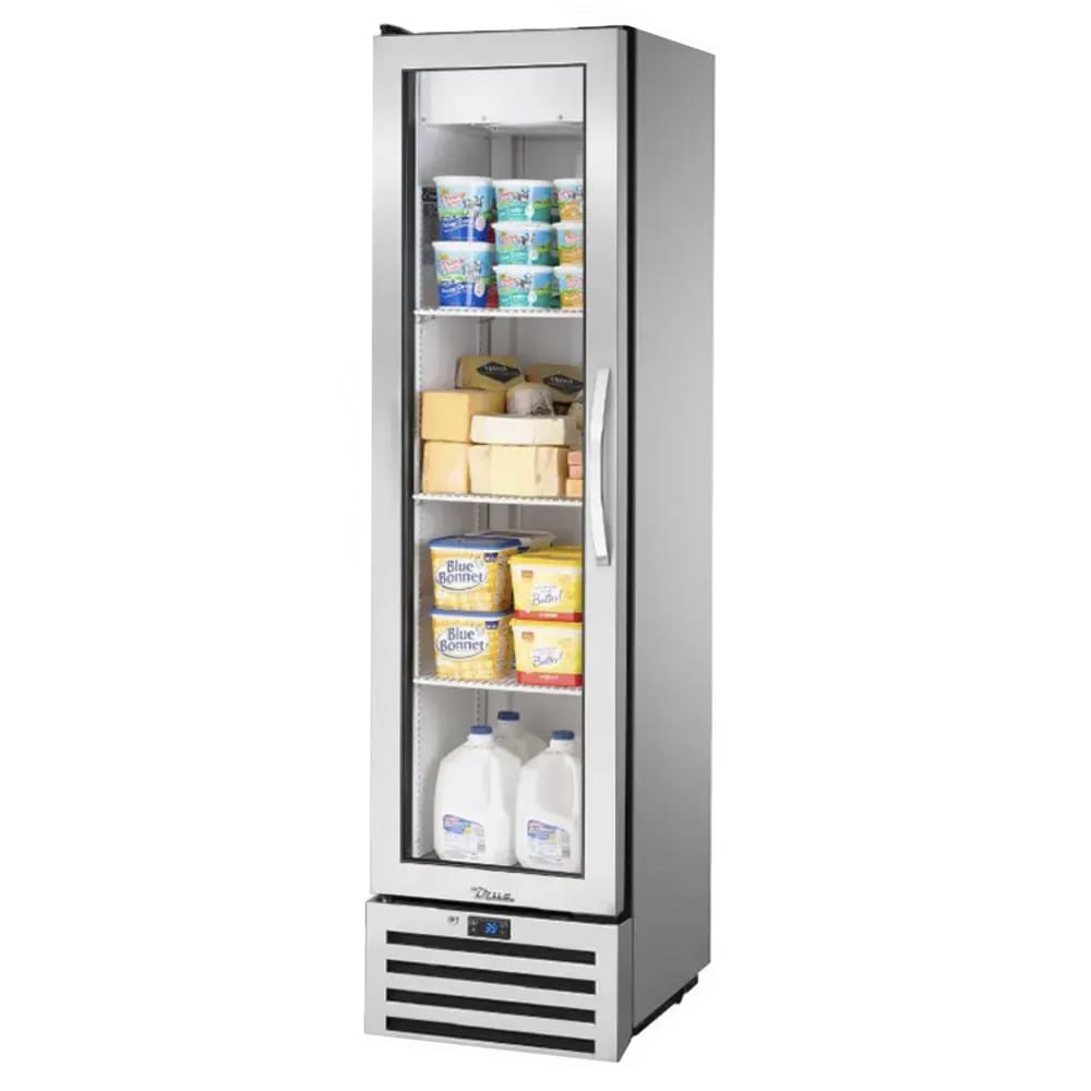 True T-11G-HC~FGD01 19 1/4" One Section Reach In Refrigerator, (1) Left Hinge Glass Door, 115v
