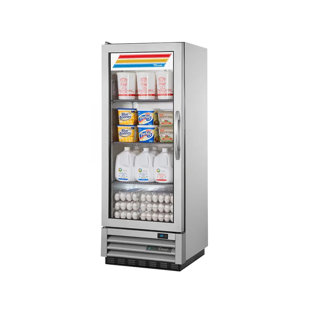 True T-12G-HC~FGD01 25" One Section Reach In Refrigerator, (1) Left Hinge Glass Door, 115v