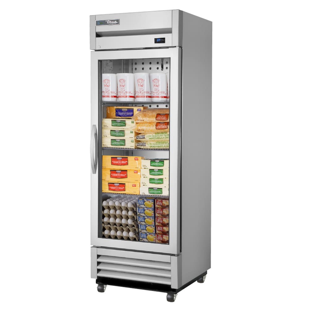 True T-19G-HC~FGD01 27" One Section Reach In Refrigerator, (1) Right Hinge Glass Door, 115v