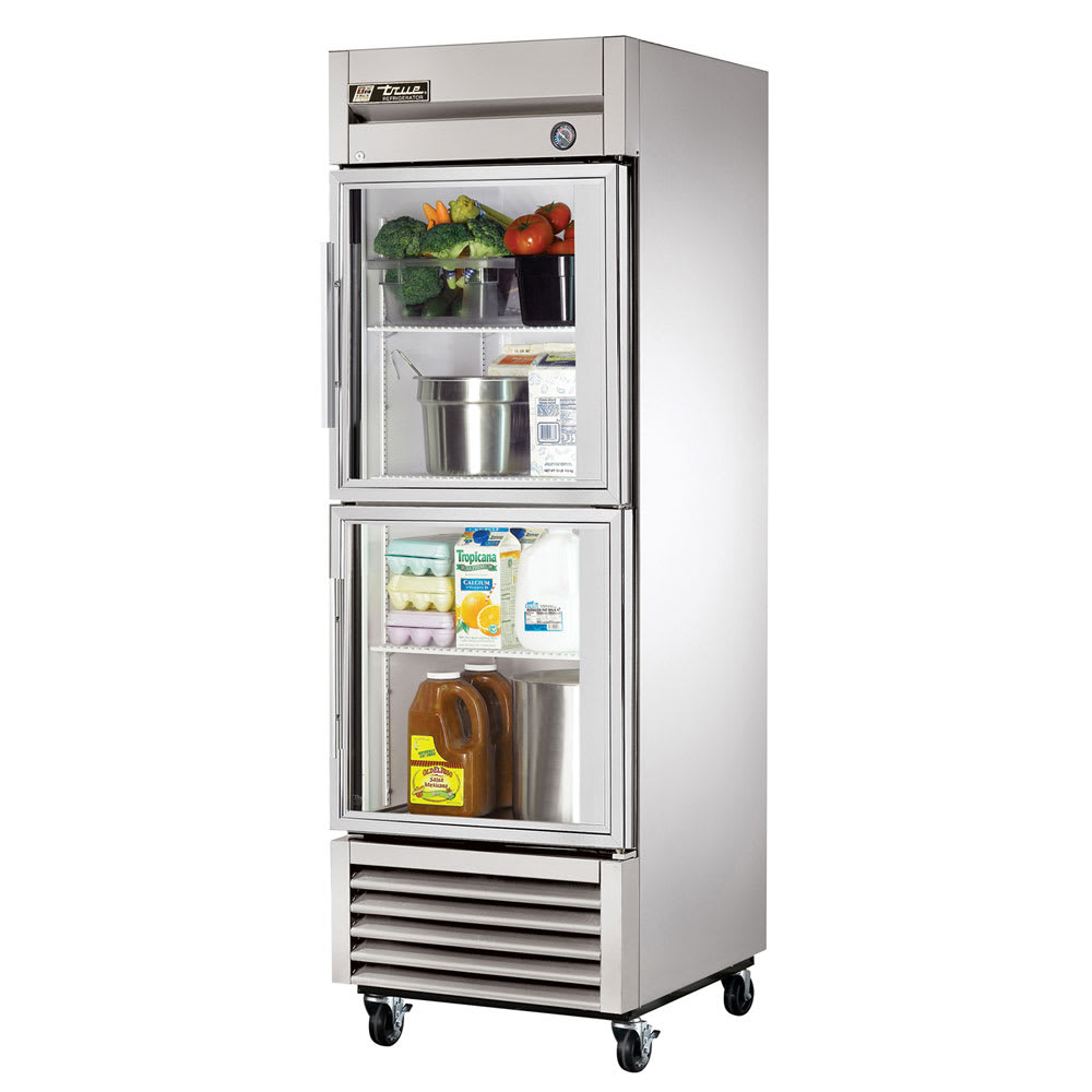 True T-23G-2-HC~FGD01 27" One Section Reach In Refrigerator, (2) Right Hinge Glass Doors, 115v