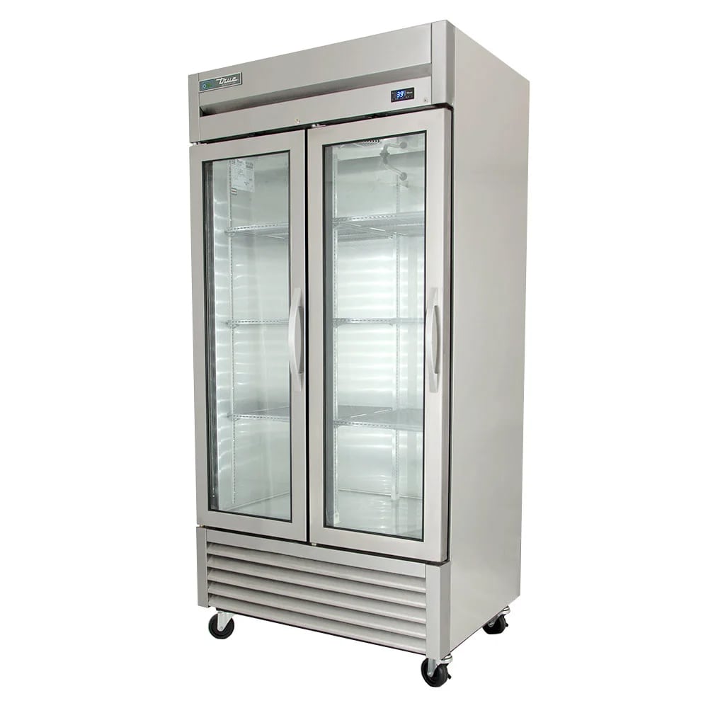 True T-35G-HC~FGD01 40" Two Section Reach In Refrigerator, (2) Left Hinge Glass Doors, 115v