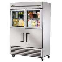 True T-49-2-G-2-HC~FGD01 54 1/10" Two Section Reach In Refrigerator, (2) Glass Doors, (2) Solid Doors, Left/Right Hinge, 115v thumbnail 4